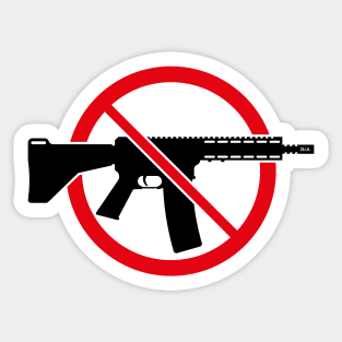 Gun Ban / Prohibition Sign (No Weapons / Peace / 2C Cut) Sticker